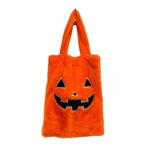 Y2K Vibes Unbranded Festive Fuzzy Orange Pumpkin Tote Bag